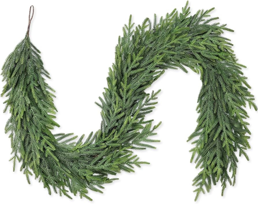 6FT Christmas Pine Garland - Real Touch Green Garland - Artificial Realistic Cedar Garlands for M... | Amazon (US)
