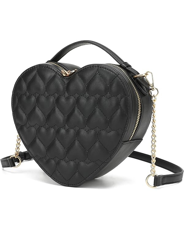 lola mae Heart Shape Satchel Crossbody Purse for women Zip Around Shoulder Bag | Amazon (US)