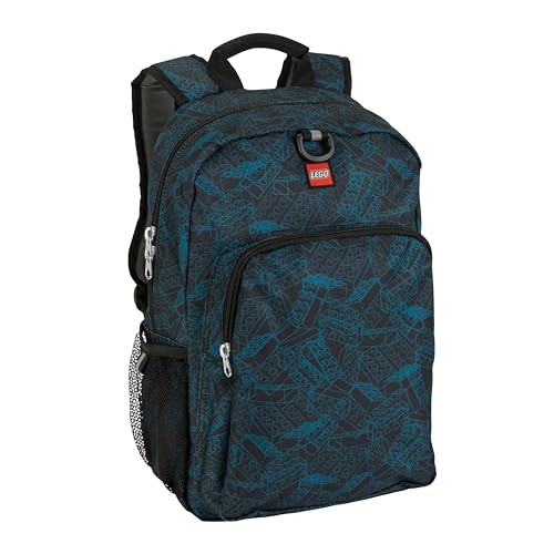 LEGO Heritage Classic Kids School Backpack Bookbag, for Travel, On-The-Go, Back to School, Boys and Girls, with Adjustable Padded Straps and Fun patterns, Blue Print | Amazon (US)