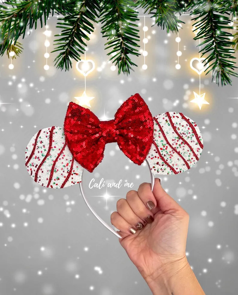 Christmas Tree Cake Mickey Ears, Christmas Mickey Ears, Christmas Tree Cake Minnie Ears, Christma... | Etsy (Global)