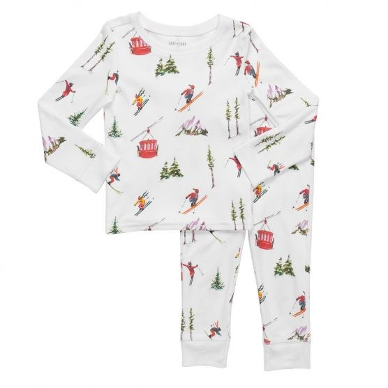 HART + LAND Toddler/Big Kid Pima Cotton PJ Set – Skiers | The Tot