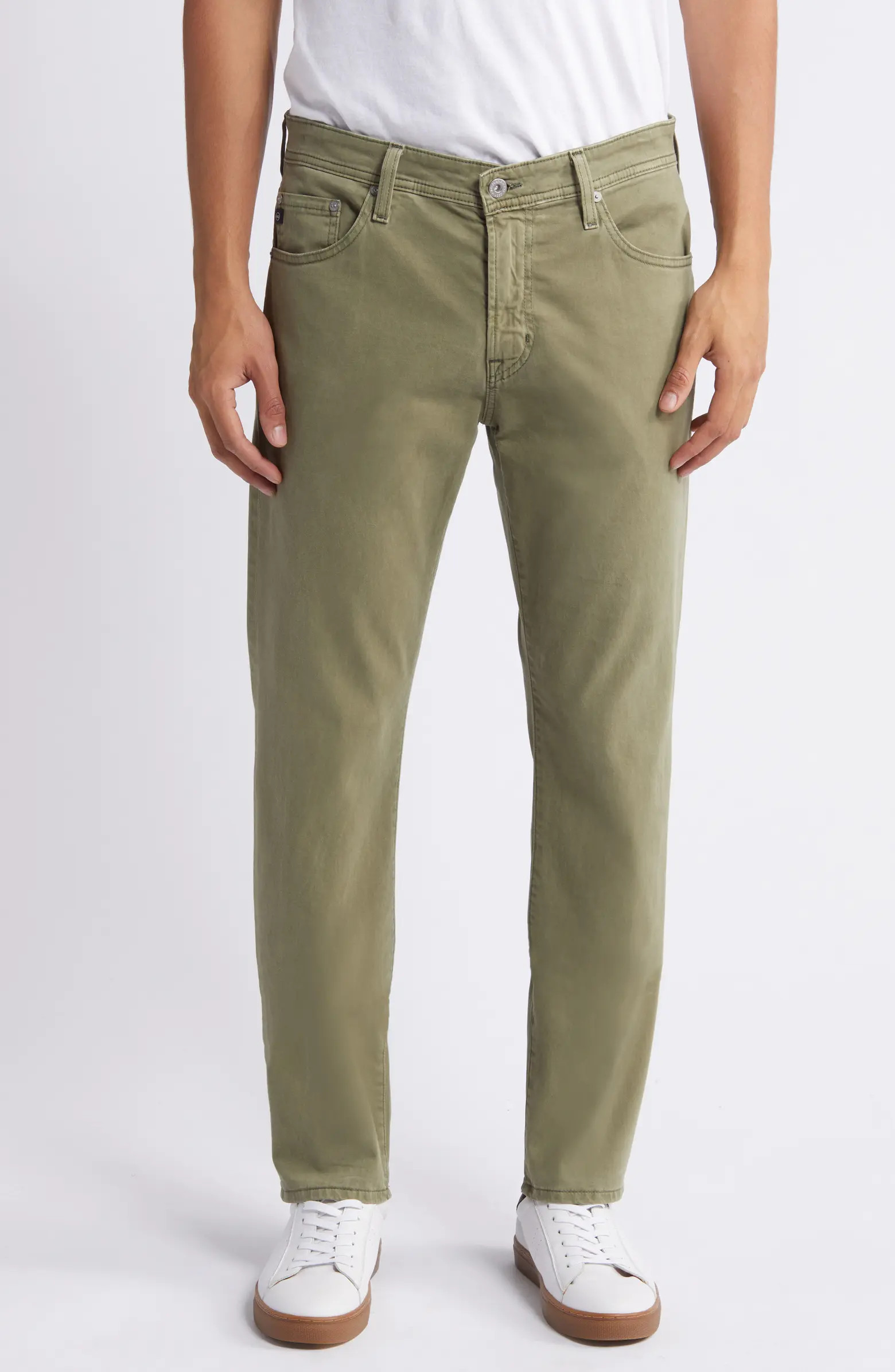 AG Everett Sueded Stretch Sateen Slim Straight Leg Pants | Nordstrom | Nordstrom