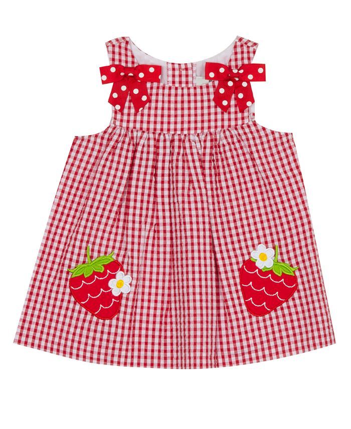 Rare Editions Baby Girls Check Seersucker Dress with Strawberries & Reviews - Dresses - Kids - Ma... | Macys (US)