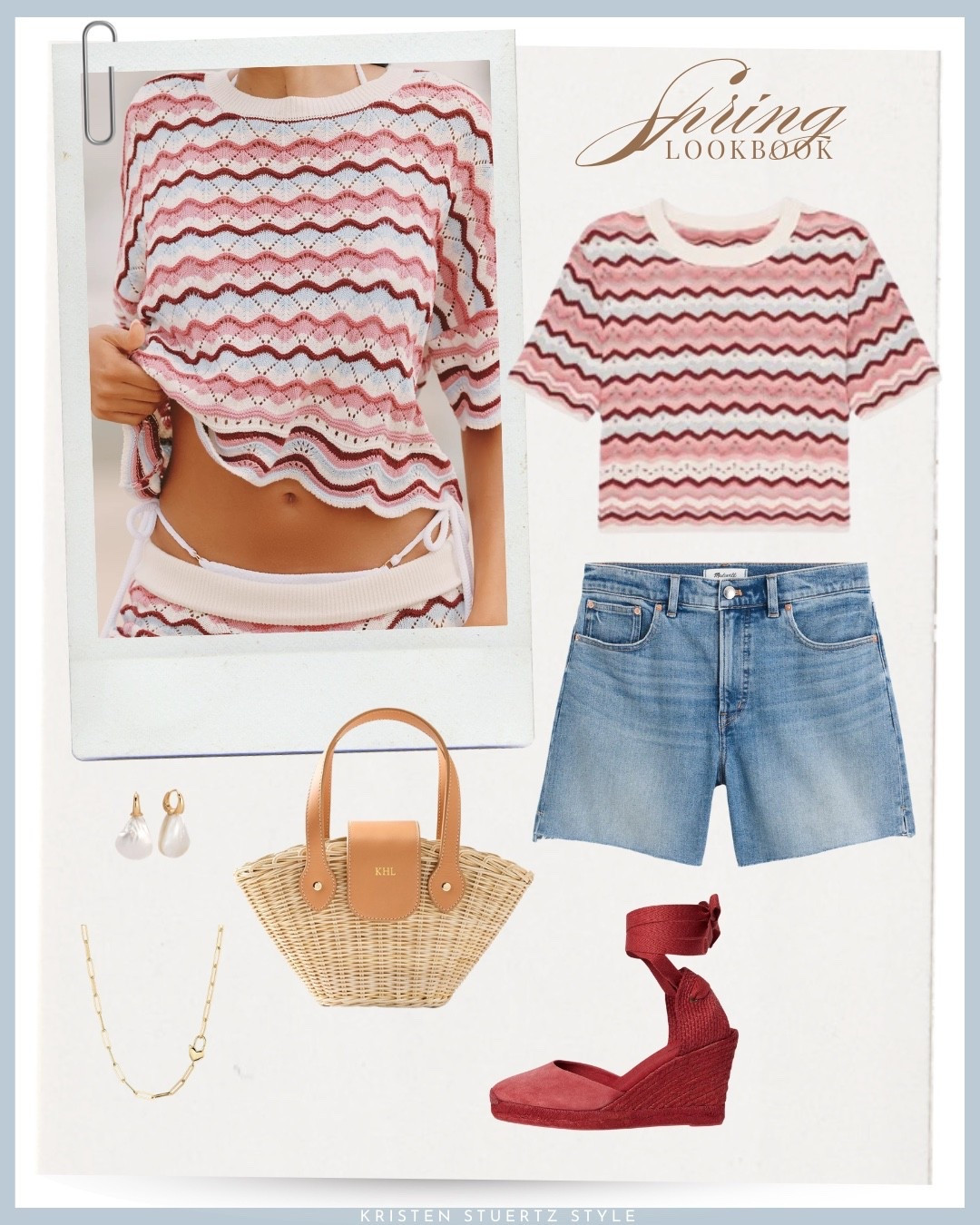 A casual outfit for spring, summer, or your  upcoming trip! I’ve paired this crochet shirt from Anthropologie with  vintage Jean shorts from Madewell, a Mark & Graham wicker bag, Soludos leather espadrilles, and gold and pearl accessories.


@ltk @Anthropologie 
#date night outfits #spring outfits 2026 #spring dresses #easter dress women #vacation outfits beach #ltkshoecrush

#LTKOver40 #LTKTall #LTKootd