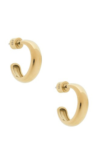 Staple Hoops Small Earrings in High Polish Gold | Revolve Clothing (Global)
