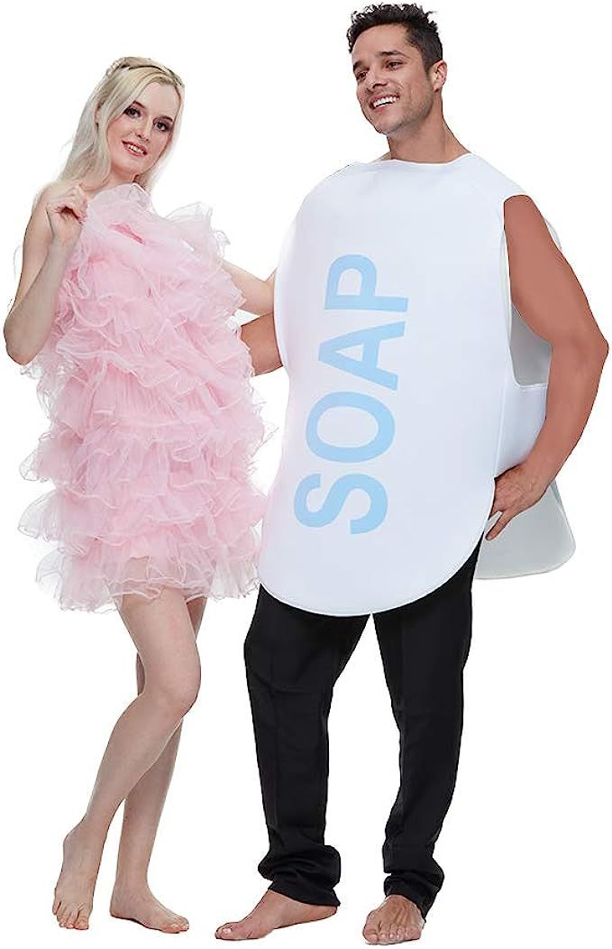 EraSpooky Couples Soap and Loofah Costume Adult Funny Halloween Party Couple Costumes Set | Amazon (US)