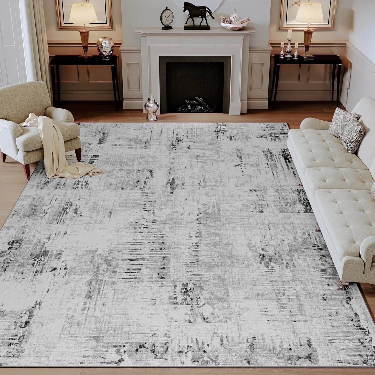 SIXHOME 5'x7' Area Rugs for Living Room Modern Abstract Area Rugs Machine Washable Rugs Soft Neut... | Walmart (US)