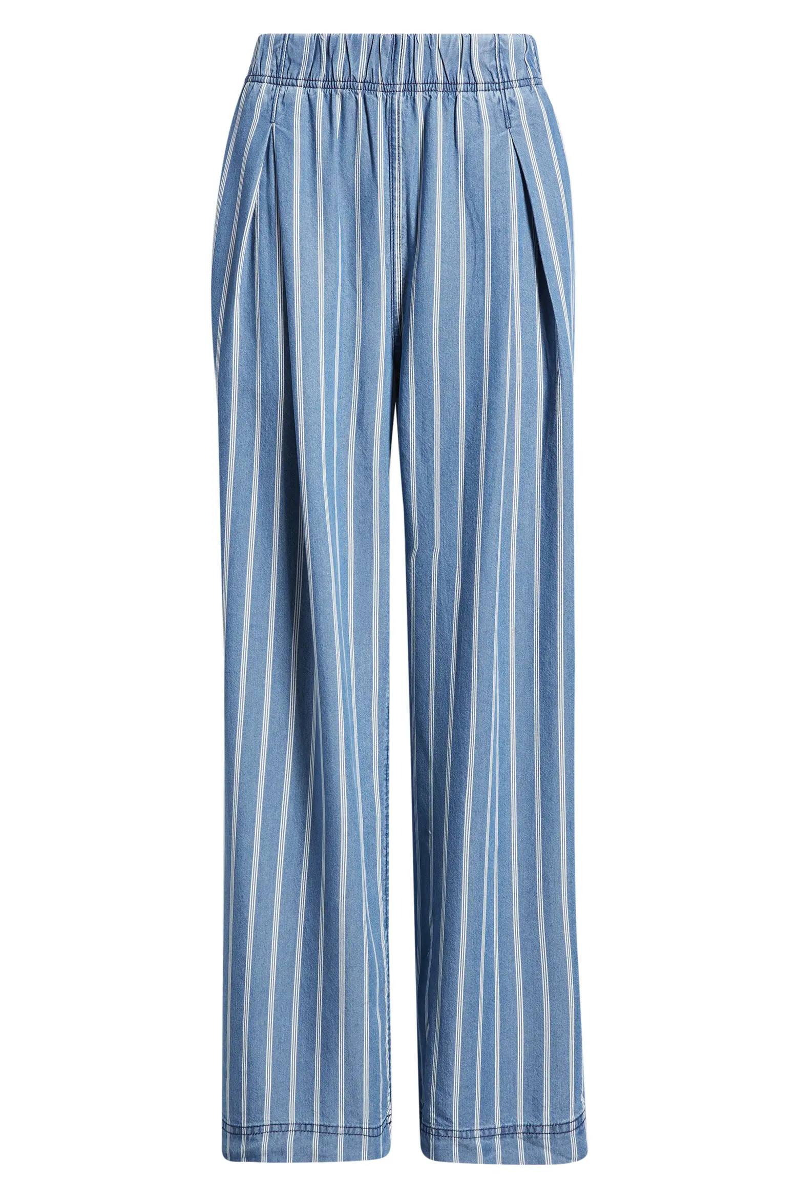 CITY BLUES Pleated Stripe Wide Leg Denim Pants (Women) | Nordstrom | Nordstrom