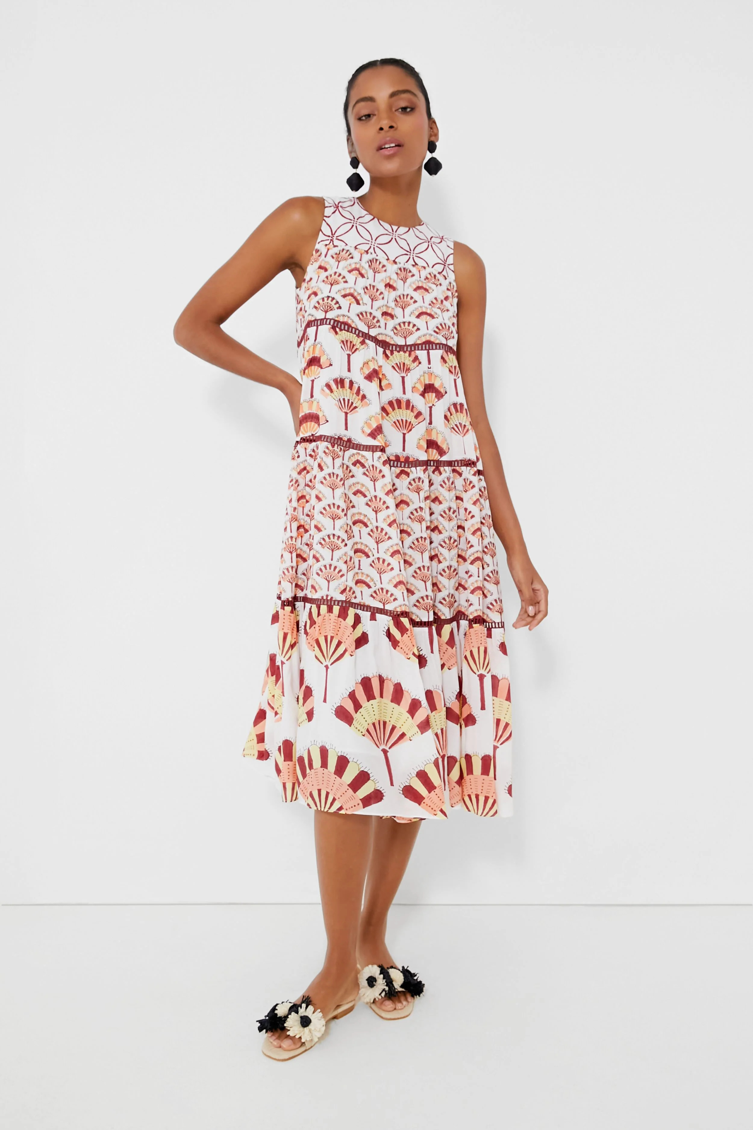 Multi Aba Tiered Midi Dress | Tuckernuck (US)