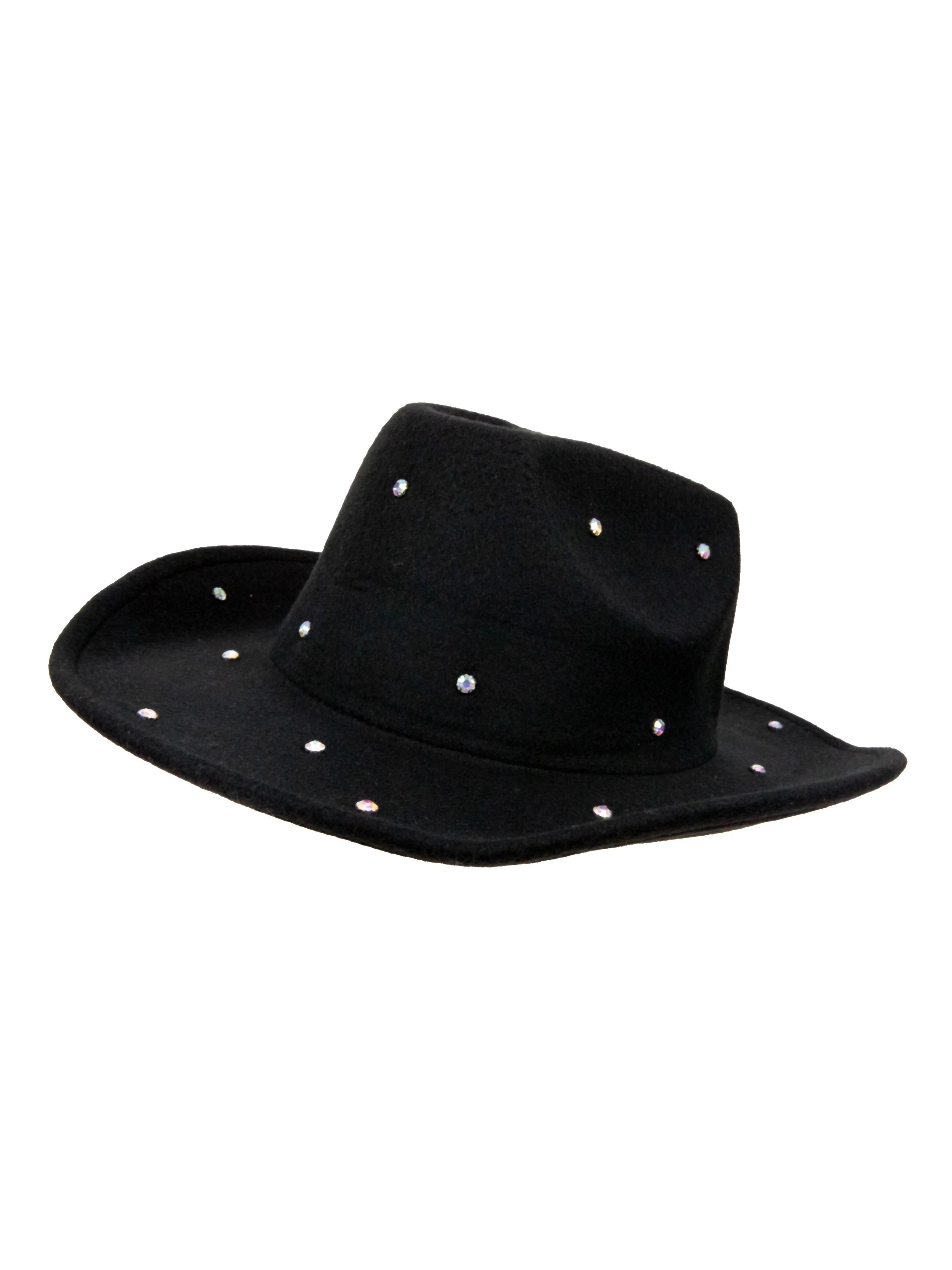 Justice Girls Cowboy Style Hat, Black with Rhinestone Details, Shiny Band | Walmart (US)
