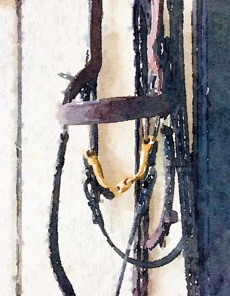 Watercolor Print of a "english Bridle" /watercolor / Equestrian Art / Equestrian Home Decor / Min... | Etsy (US)