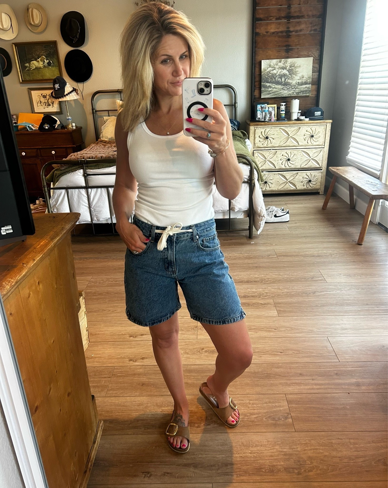 Errands & carpool! ☀️ countdown to summer! Easy outfit. Target tank in a S. Bohme Bermuda shorts in 26 & a comfy pair of Birks on an 8.

#LTKdayinmylife #LTKootd #LTKgrwm