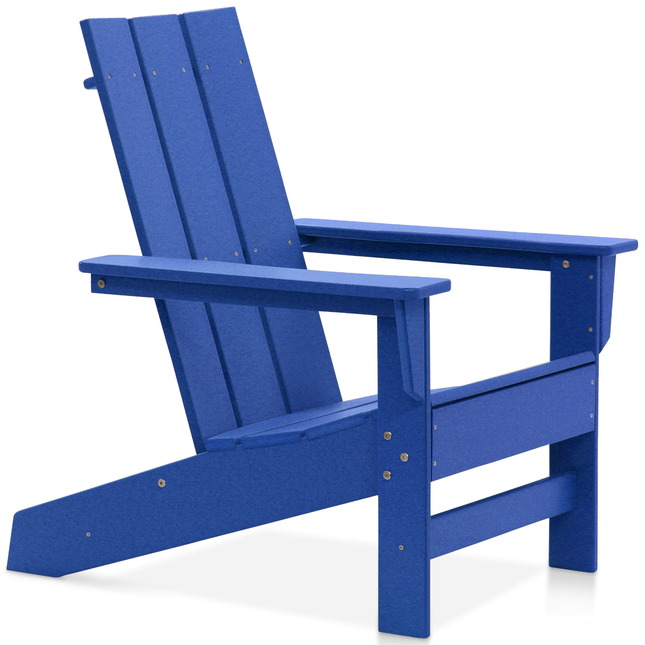 DuroGreen Aria Royal Blue HDPE Frame Stationary Adirondack Chair with Solid Seat Stainless Steel | AAC3529RB | Lowe's