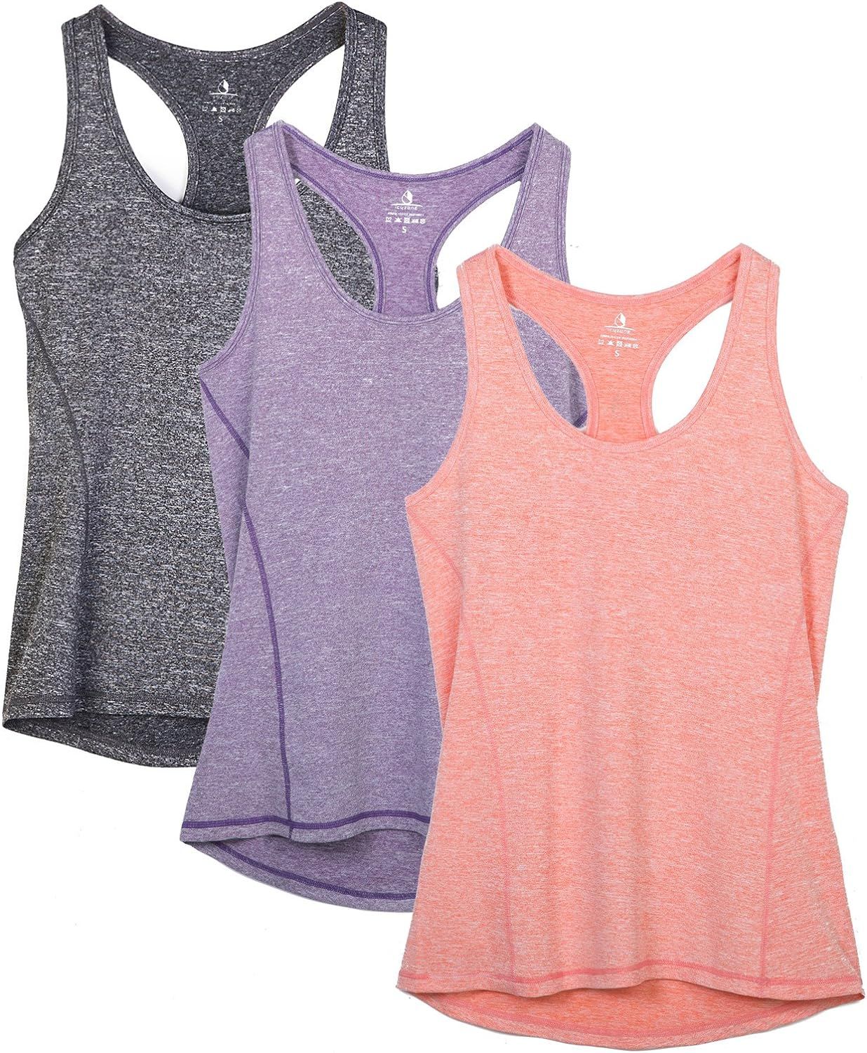icyzone Workout Tank Tops for Women - Racerback Athletic Yoga Tops, Running Exercise Gym Shirts(Pack | Amazon (US)
