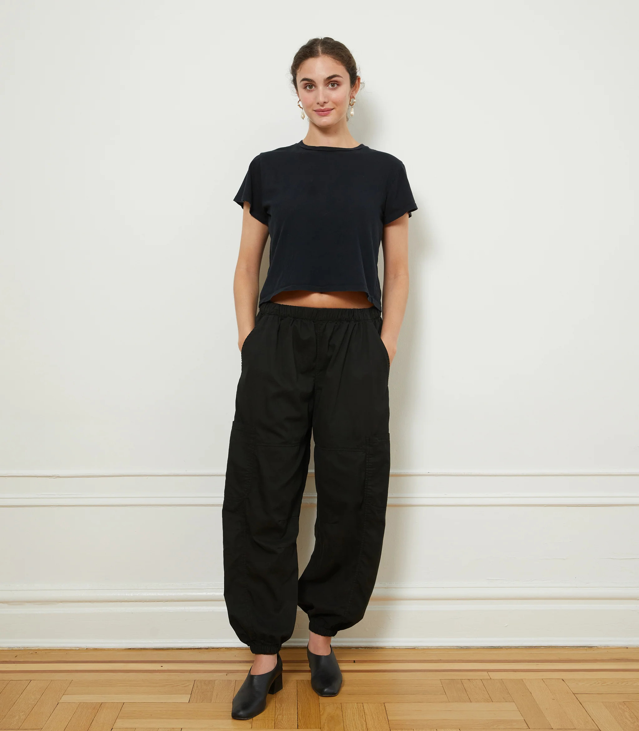 Emily Barrel Leg Cargo Pants - Black | Loup