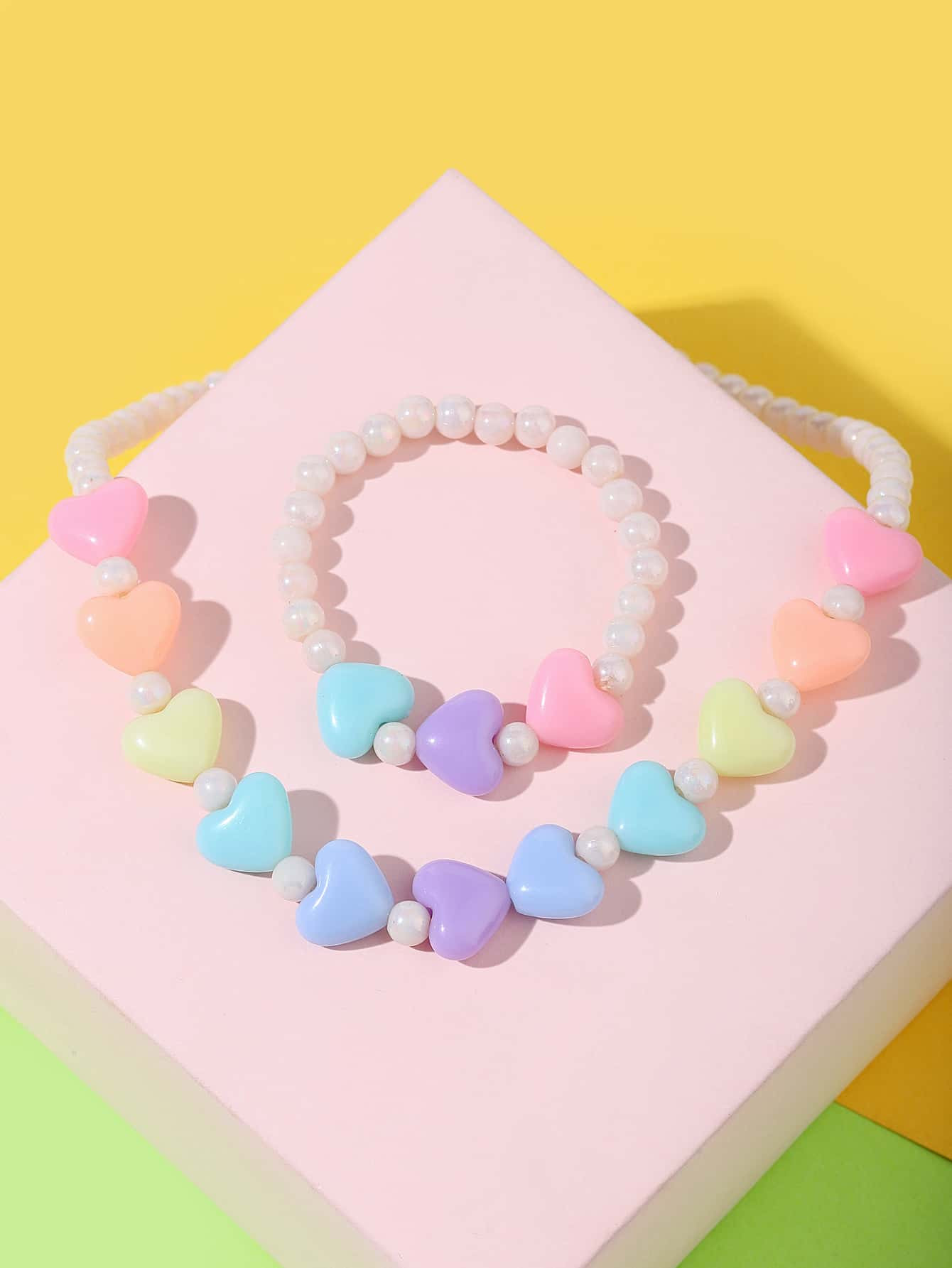 2pcs Girls Heart Decor Jewelry Set | SHEIN