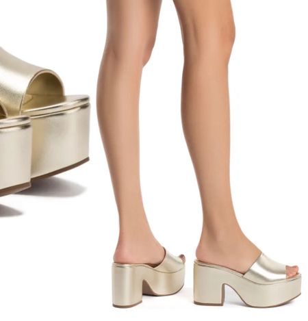 Gorgeous platform slides in brown suede and metallic gold that are comfortable and make you 2-3 inches taller! On sale at nordstrom 

#LTKshoecrush #LTKxNSale #LTKsalealert