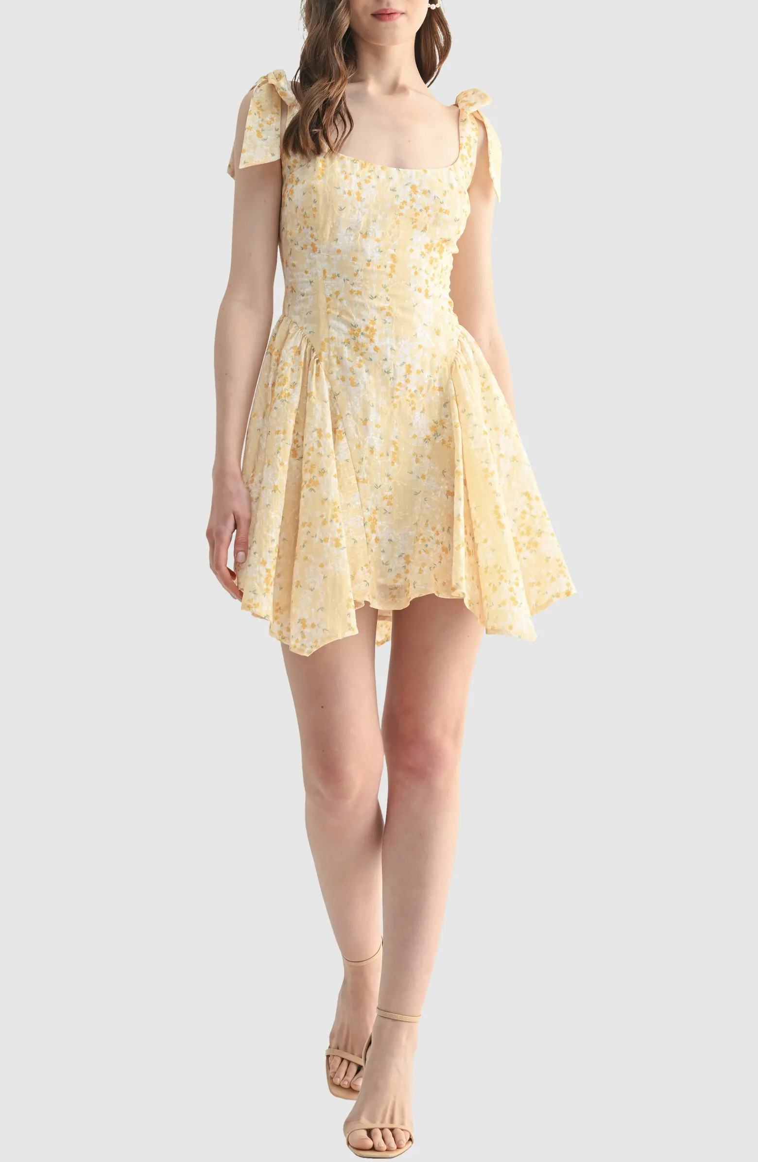All in Favor Floral Tie Strap Minidress | Nordstrom | Nordstrom
