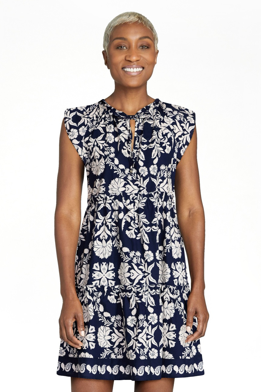 Time and Tru Women's Tiered Cotton Mini Dress with Flutter Sleeves, Sizes XS-4X | Walmart (US)