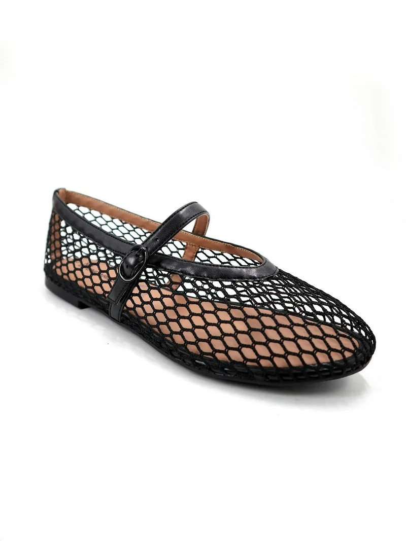 No Boundaries Women’s Mesh Mary Jane Flats | Walmart (US)