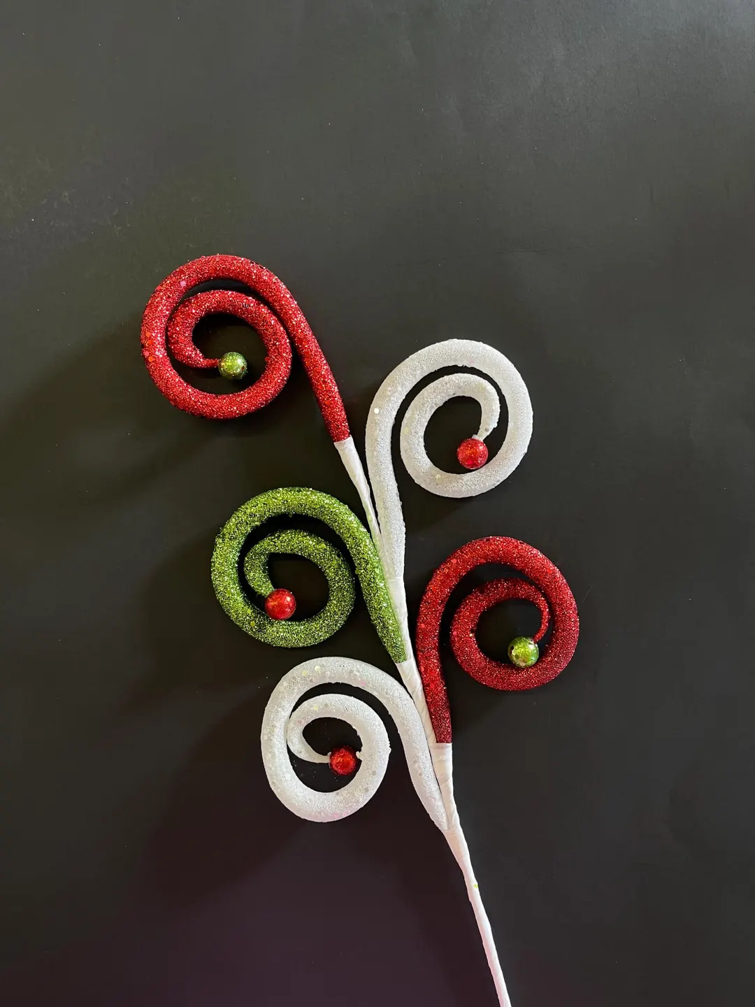 Christmas Large Red, White, and Green Glitter Swirl Pick - Etsy | Etsy (US)