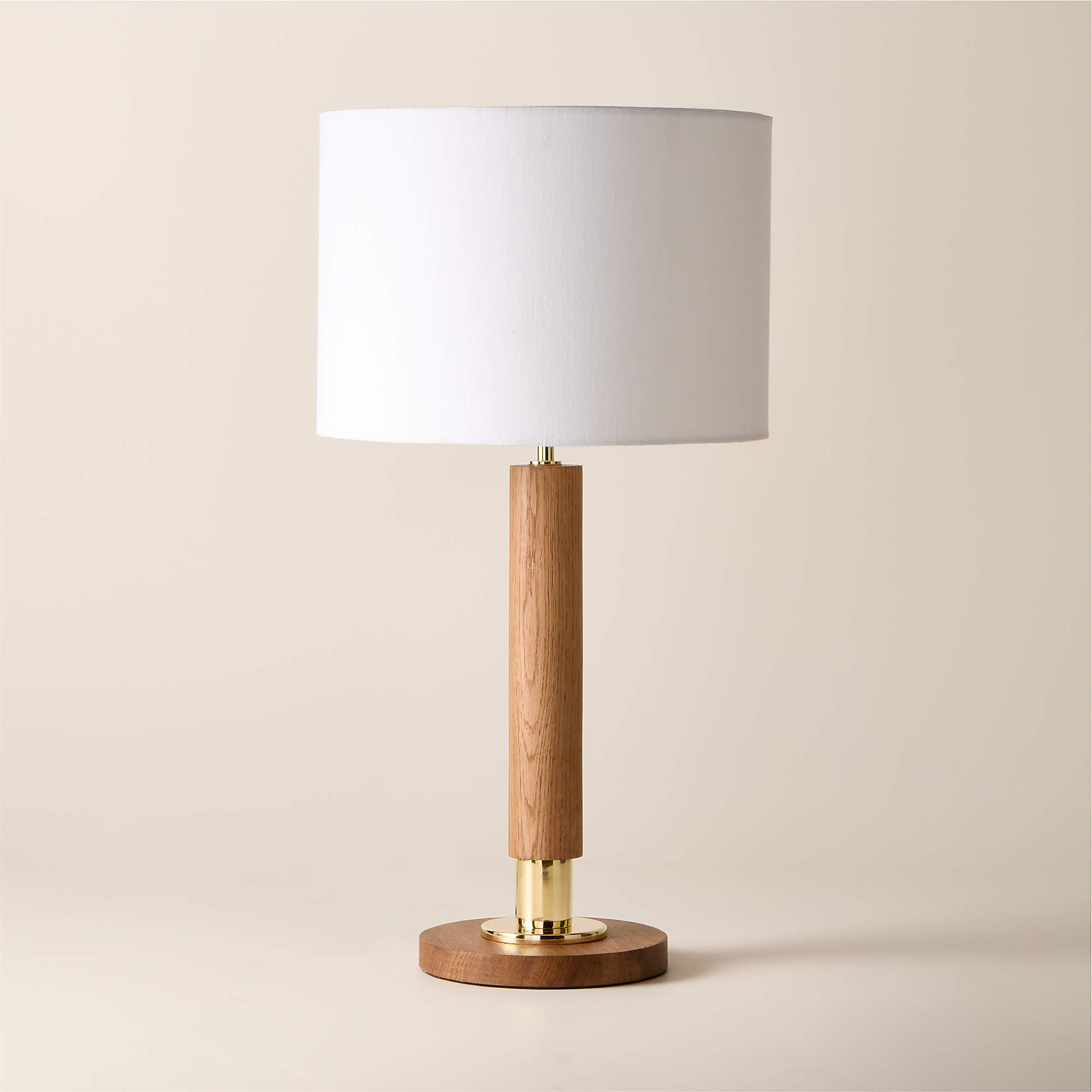 Medal Large Oak Wood Table Lamp | CB2 | CB2