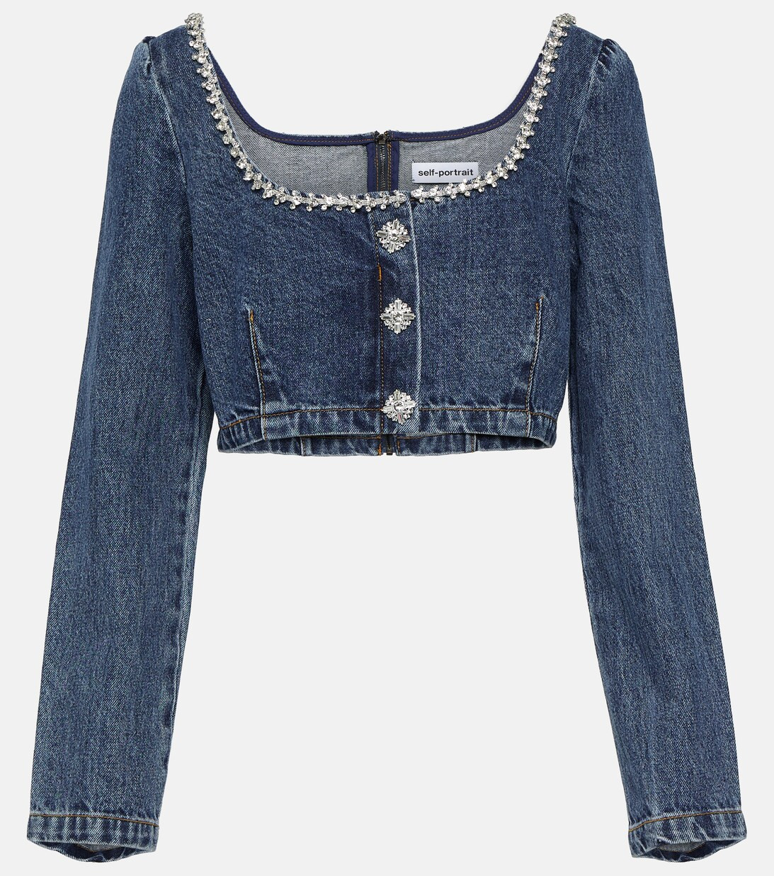 Embellished cropped denim top | Mytheresa (US/CA)