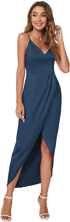 CMZ2005 Women's Sexy V Neck Backless Maxi Dress Sleeveless Spaghetti Straps Cocktail Party Dresse... | Amazon (US)