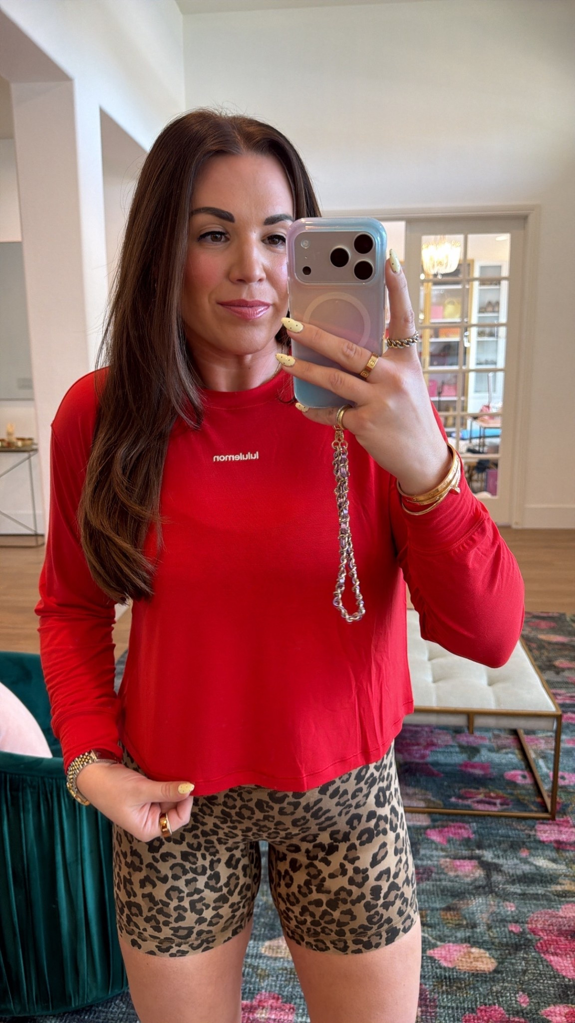 curvy midsize fitness workout look! obsessed with the new leopard print from lululemon. in the size 8 in cropped top, size 8 in shorts, and size 12 in bra 

#LTKMidsize #LTKActive #LTKfitnessgoals