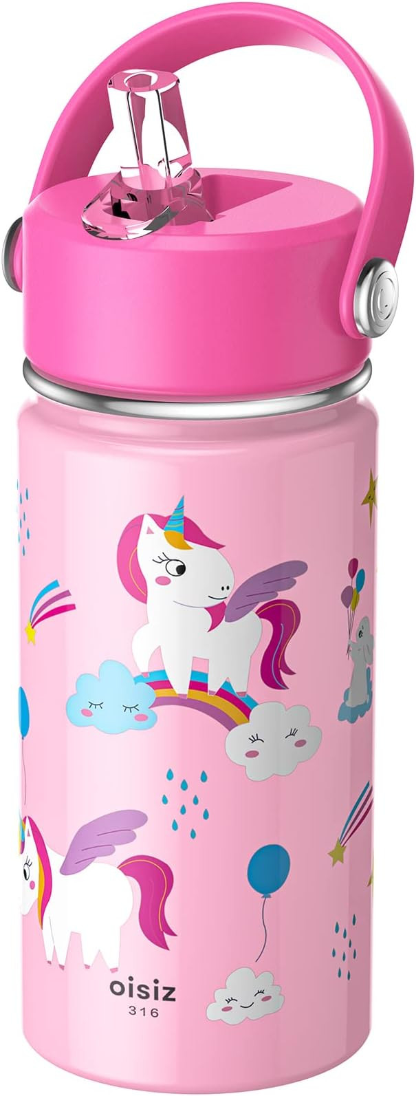 Kids Water Bottle with Straw Lid 14oz, Vacuum Insulated 316 Stainless Steel Water Bottles for Kid... | Amazon (US)