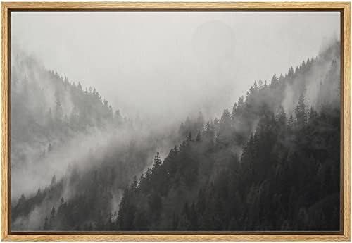 Fog Over Black And White Mountain Forest | Amazon (US)