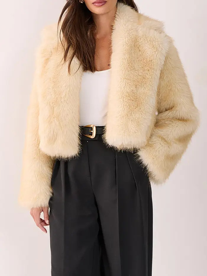 Tipped Faux Fur Crop Jacket | Nordstrom