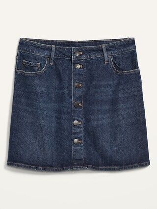 High-Waisted Button-Front Mini Jean Skirt for Women | Old Navy (US)