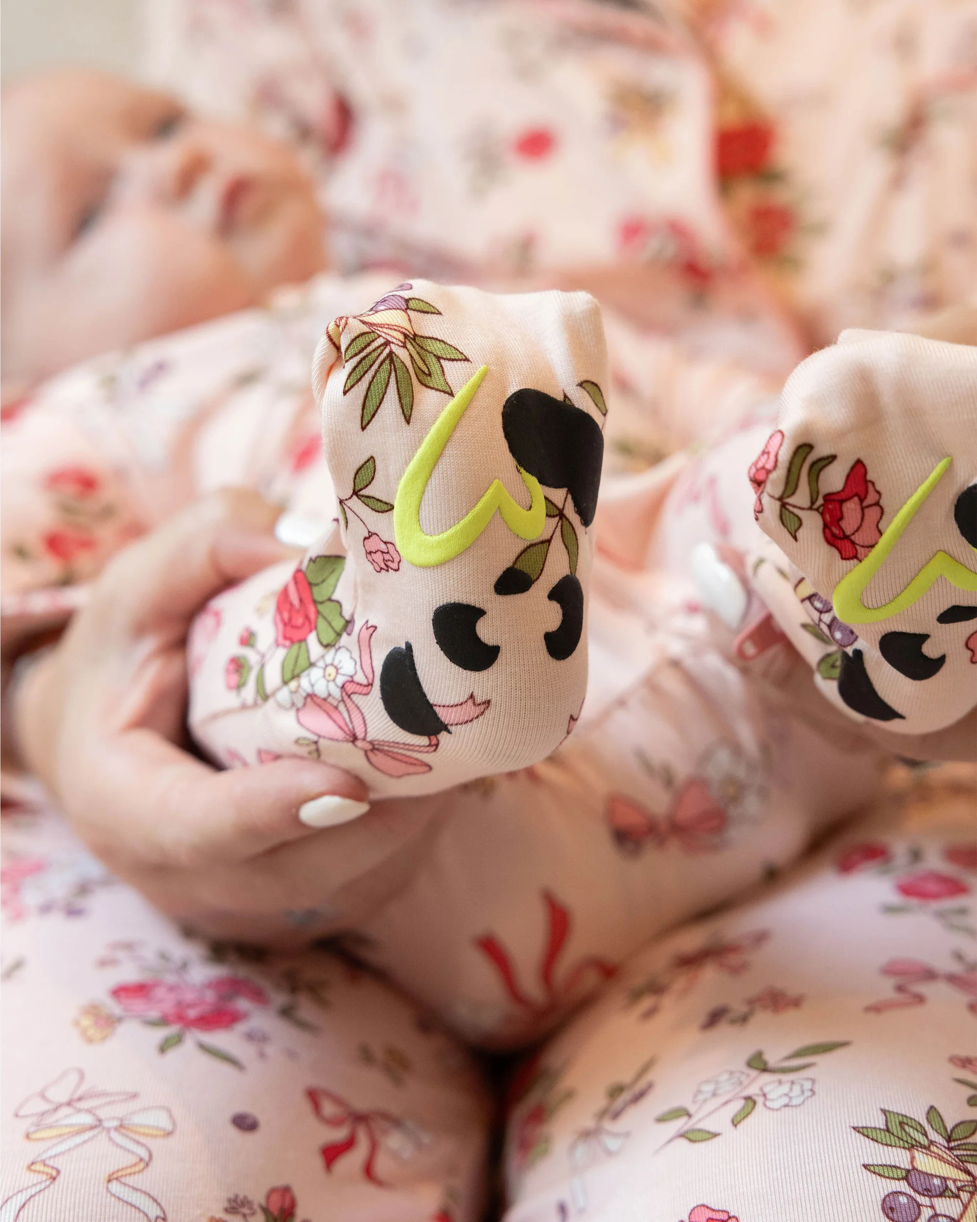 Bows & Blooms Bamboo Convertible Footie | Bellabu Bear