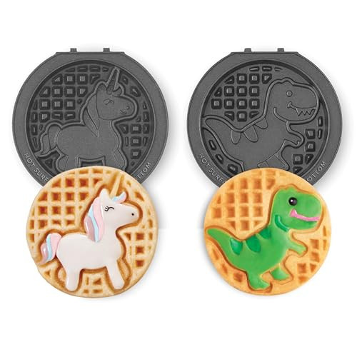 DASH Multimaker Mini System Two 4” Nonstick Removable Waffle Plates Set (Unicorn & Dinosaur) - 2Pc Plate Pack for Waffle Iron & Griddle, Compatible with Dash MultiMaker Mini System, Nonstick Surface | Amazon (US)