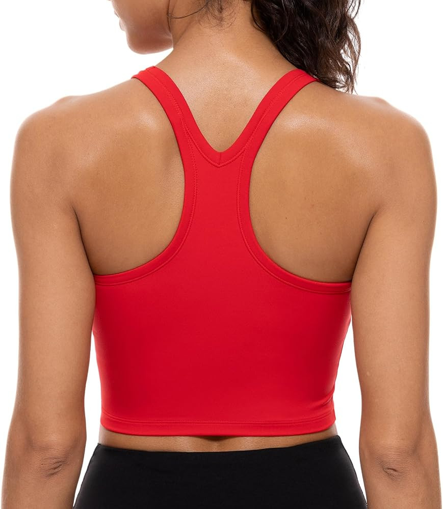 Lavento Women's Racerback Sports Bras Yoga Crop Top with Built in Bra | Amazon (US)