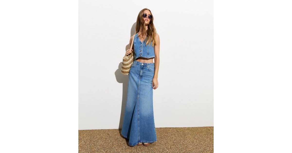 Blue Crop Denim Waistcoat 
						
						Add to Saved Items
						Remove from Saved Items | New Look (UK)