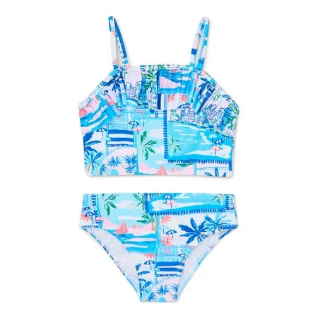 Wonder Nation Toddler Girl Ruffle Bikini, Two-Piece, Sizes 12M-5T | Walmart (US)