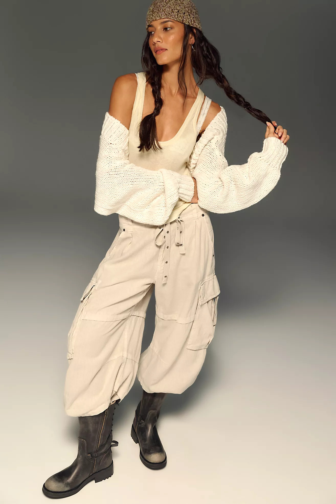 We The Free Reef Curved Linen Cargo Pants | Free People (Global - UK&FR Excluded)