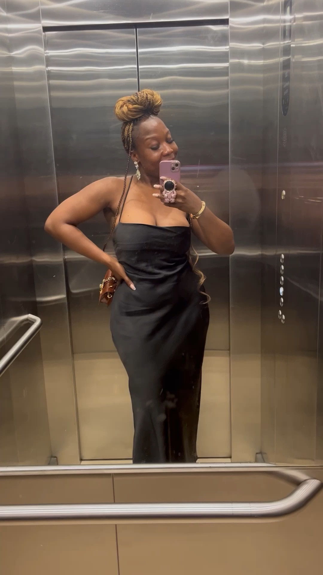 A black slip dress is always a great last minute decision! 