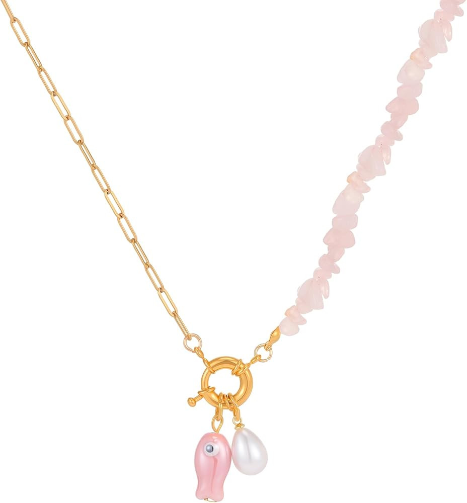 KURTCB Coral Fish Necklace Boho Beachy Hawaiian Jewelry for Women Men Colorful Summer Beach Ocean... | Amazon (US)