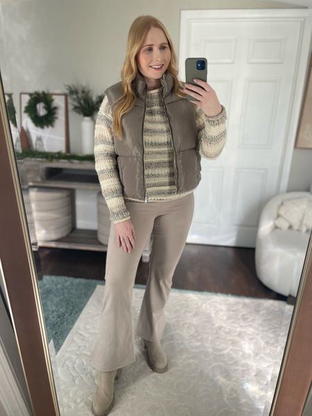 Casual outfit idea from Walmart Walmart. Walmart fashion. Walmart style. Walmart finds. Walmart outfit idea. Sherpa clogs. Ugg for less. Tunic top. Flare pants. Flare leggings. Puffer coat. Beanie. Winter fashion. Winter outfit idea. Cold weather outfit. Time and tru. Sherpa clogs. Sherpa ugg 

#LTKmidsize #LTKfindsunder50 #LTKSeasonal