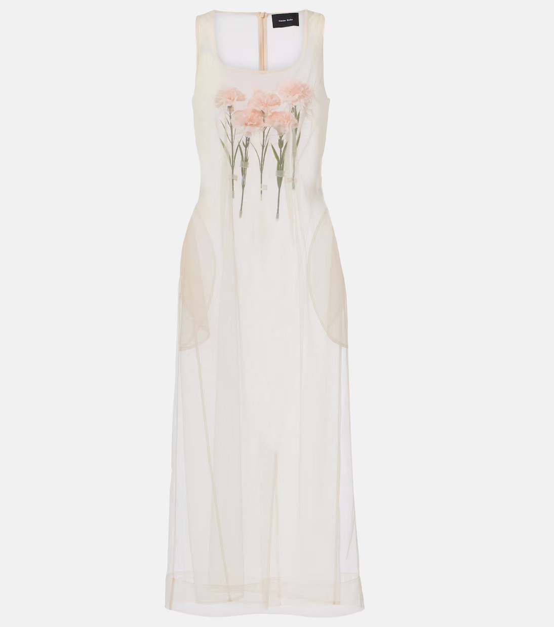 Floral-appliqué tulle midi dress | Mytheresa (US/CA)