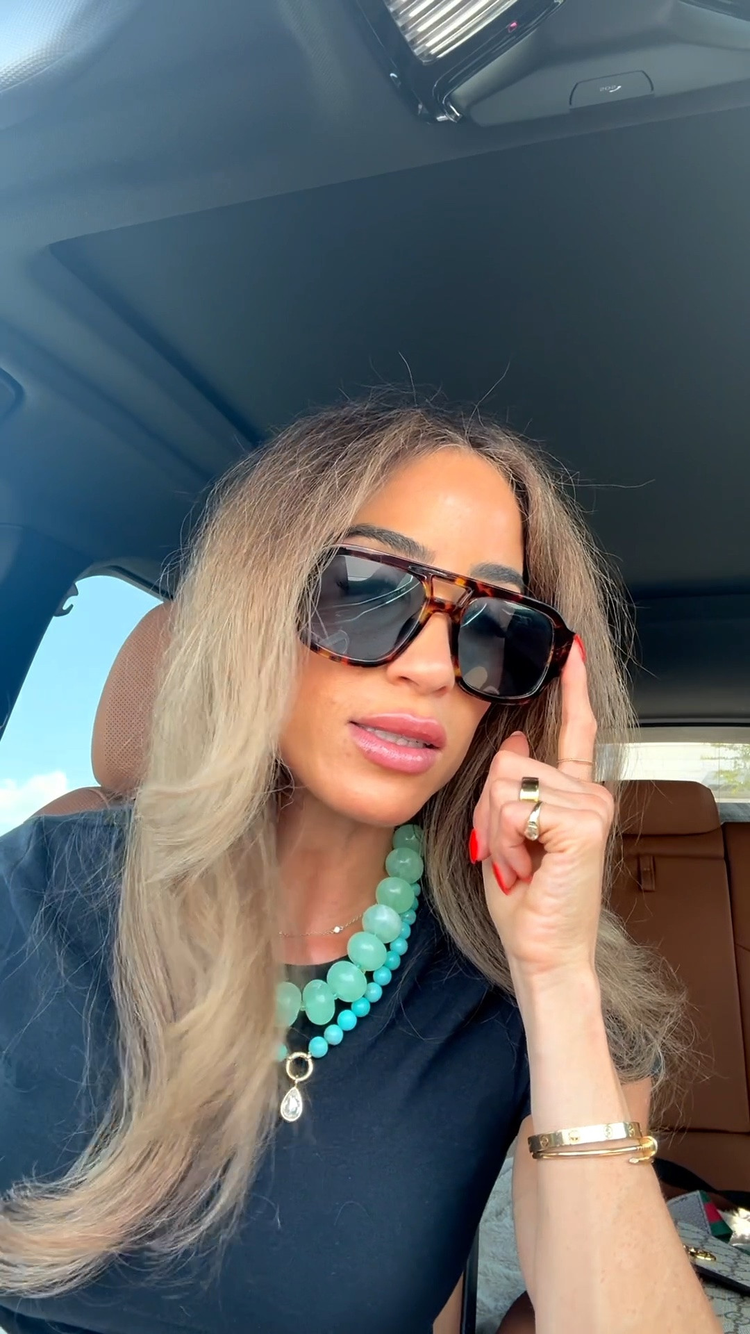 My outfit of the day wearing my favorite square neck sunglasses and beaded necklaces and basic black tee

#LTKSaleAlert #LTKmorningroutine #LTKPetite