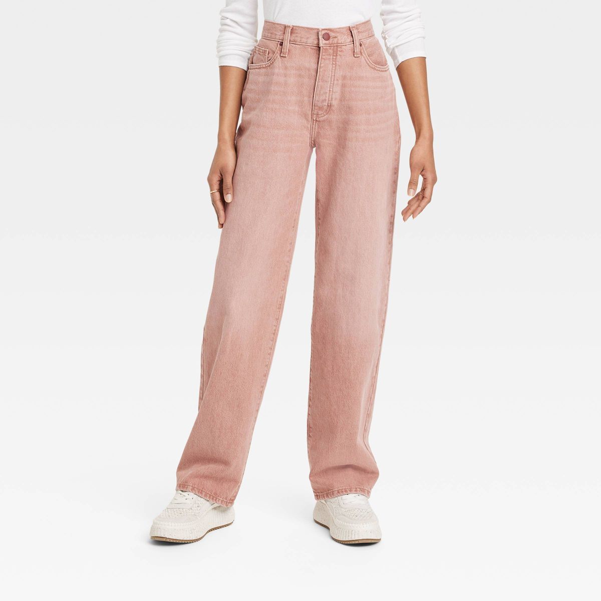 Women's Mid-Rise 90's Baggy Jeans - Universal Thread™ Clay Pink 14 | Target