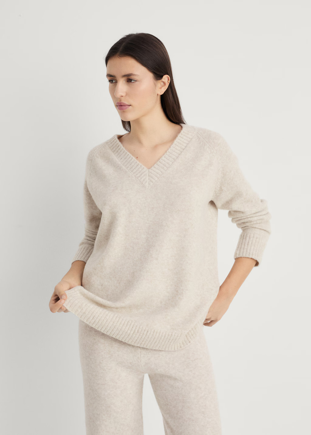 V-neck knit sweater - Women | MANGO USA | Mango (US/MX/AU)