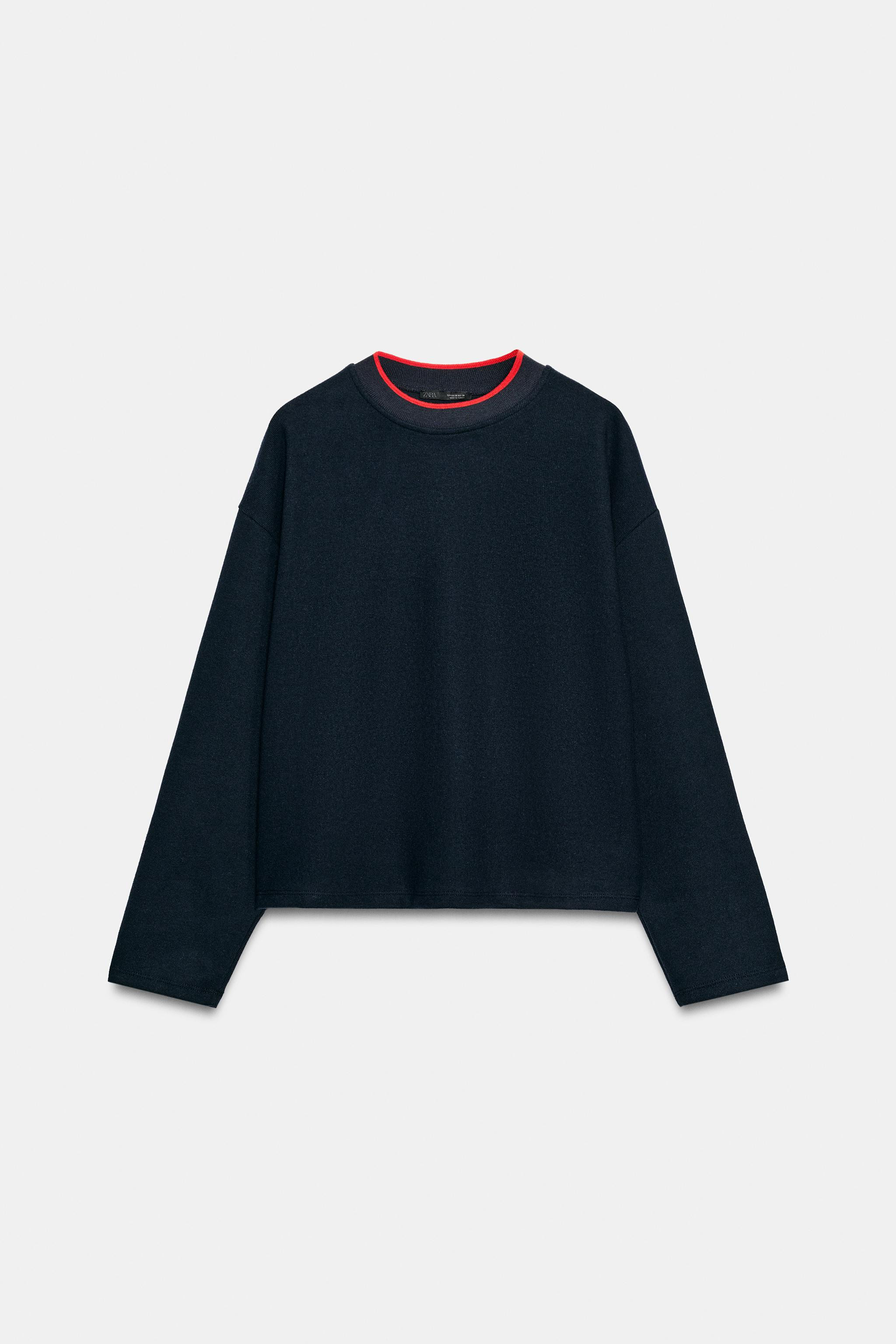 SOFT SWEATSHIRT WITH CONTRAST STRIPES | Zara UK