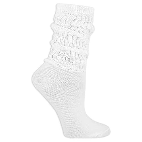 K. Bell Socks Women's Fashion Essentials Slouch Crew Socks-1 Pair Pack, White, 4-10 | Amazon (US)