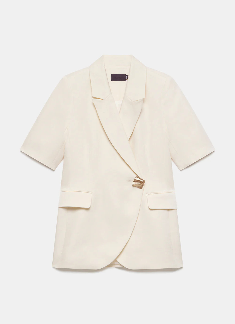 Cream Short Sleeve Longline Blazer | Mint Velvet - US