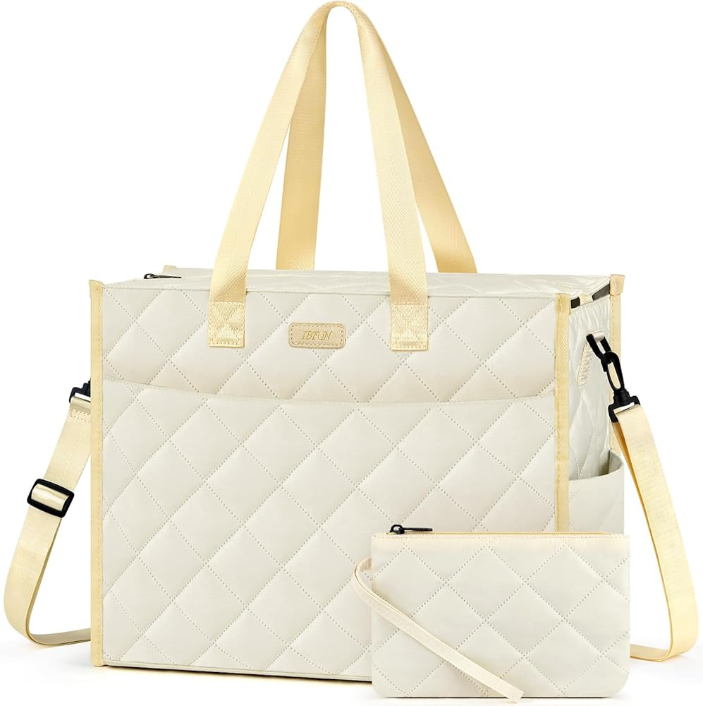 IBFUN Utility Tote Bag with 24 Pockets, Large Teacher Tote for Women with Laptop Compartment, Tra... | Amazon (US)